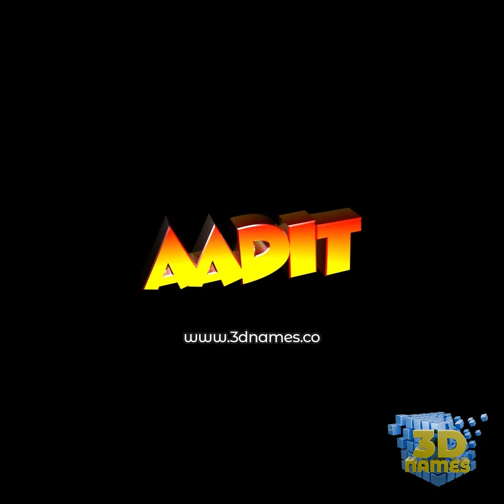 aadit in Black Background style - 3D name wallpaper