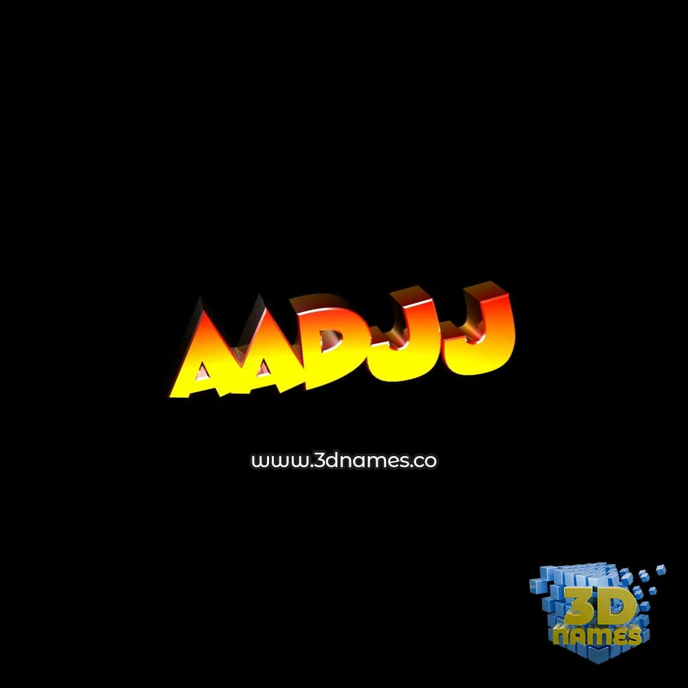 aadjj in Black Background style - 3D name wallpaper