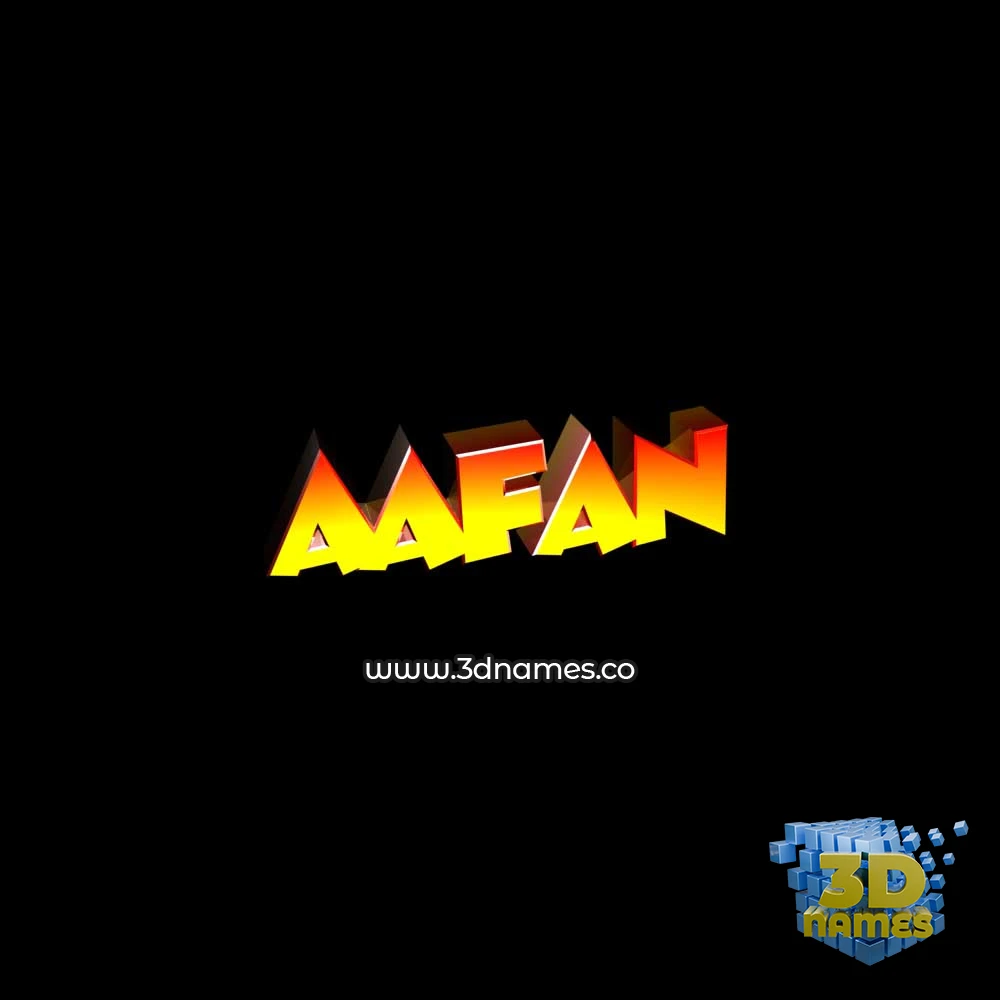 aafan in Black Background style - 3D name wallpaper
