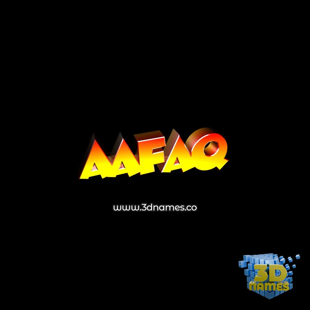 aafaq in Black Background style - 3D name wallpaper