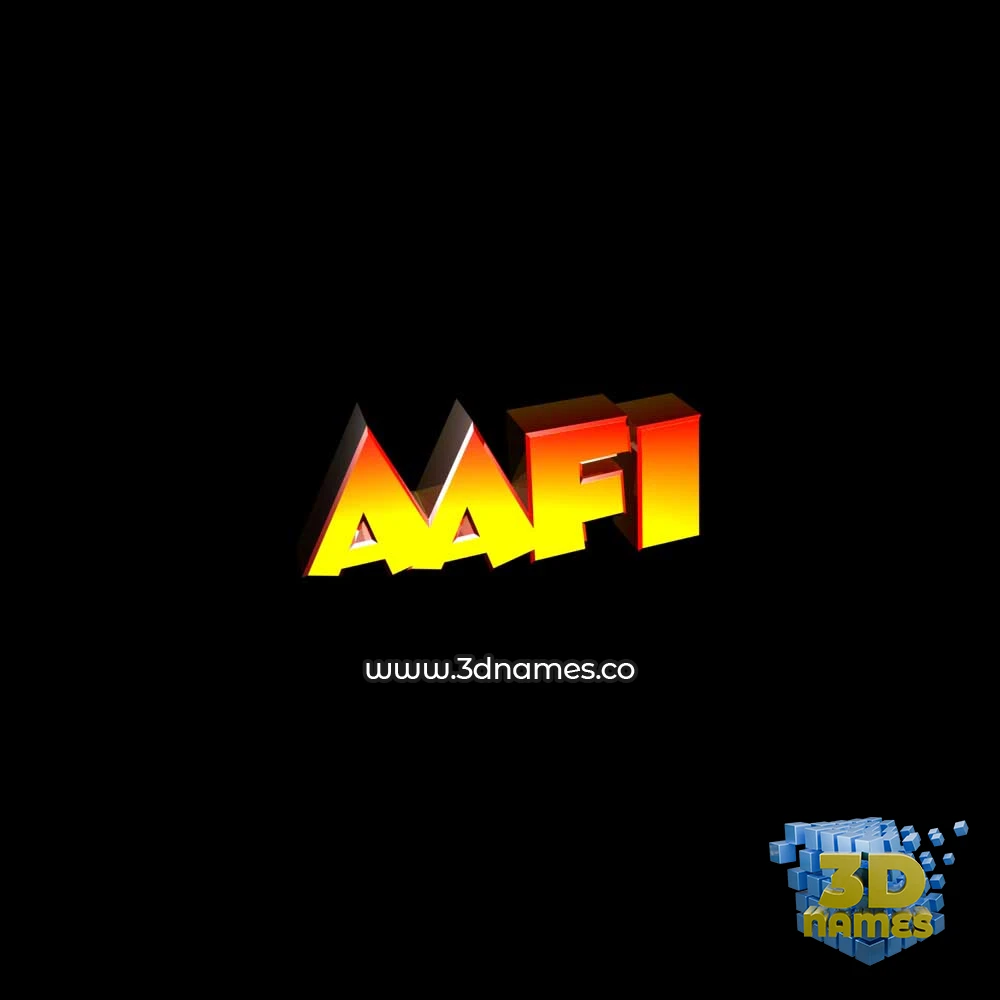 aafi in Black Background style - 3D name wallpaper