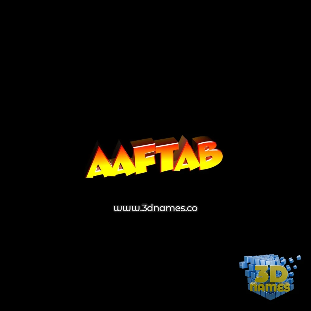 aaftab in Black Background style - 3D name wallpaper