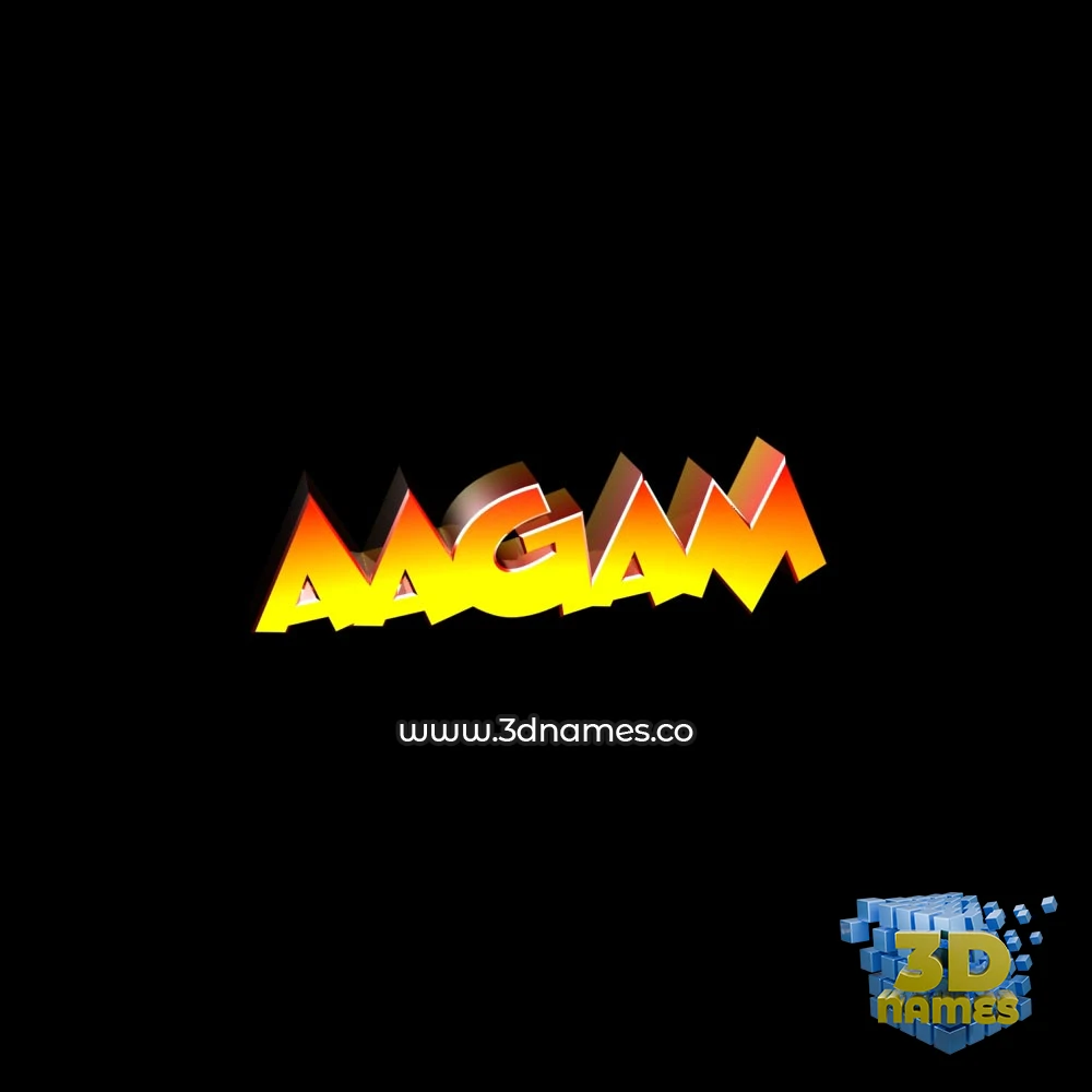 aagam in Black Background style - 3D name wallpaper