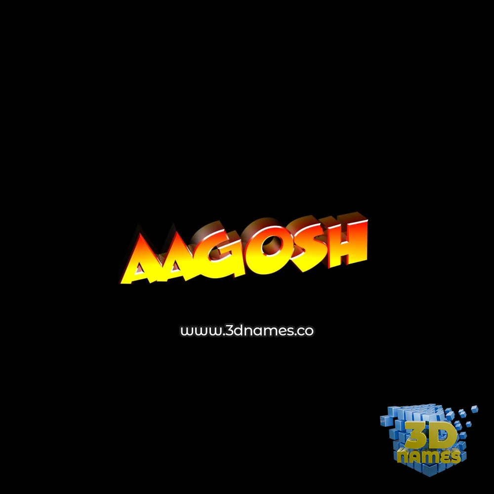 aagosh in Black Background style - 3D name wallpaper
