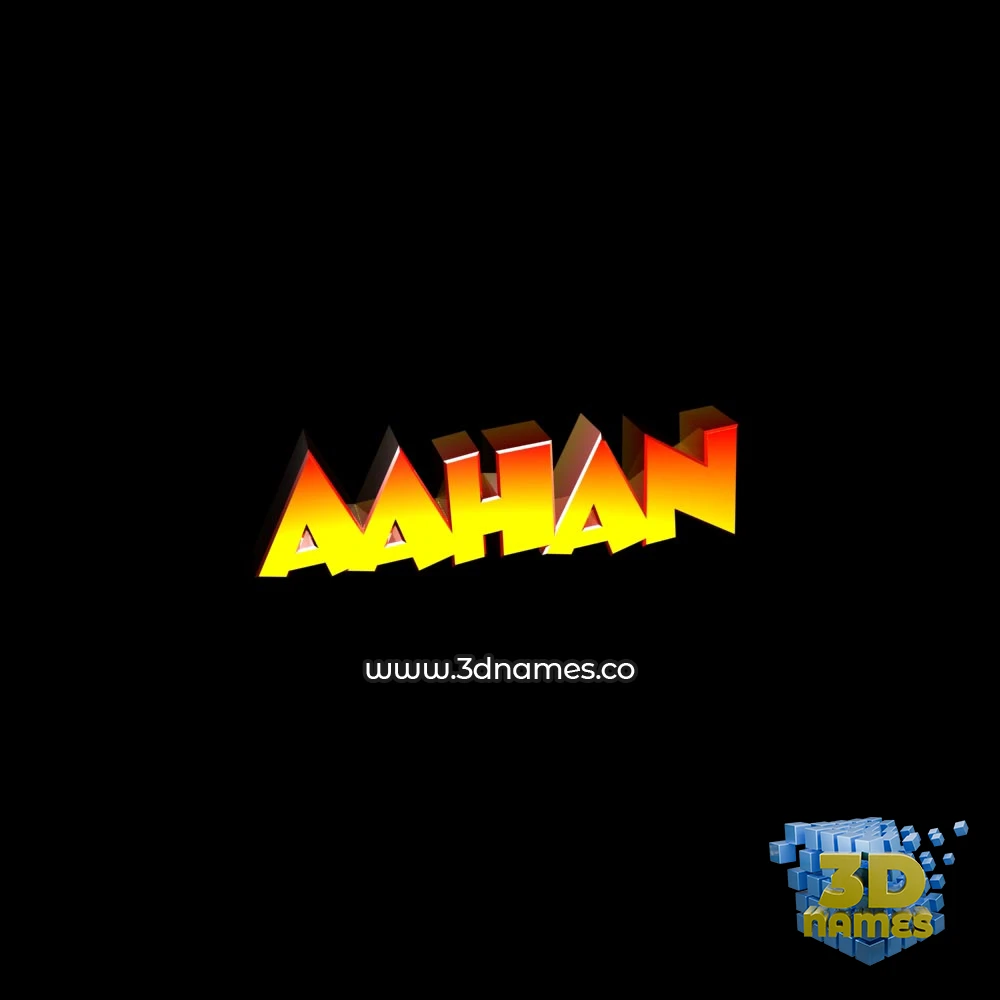 aahan in Black Background style - 3D name wallpaper