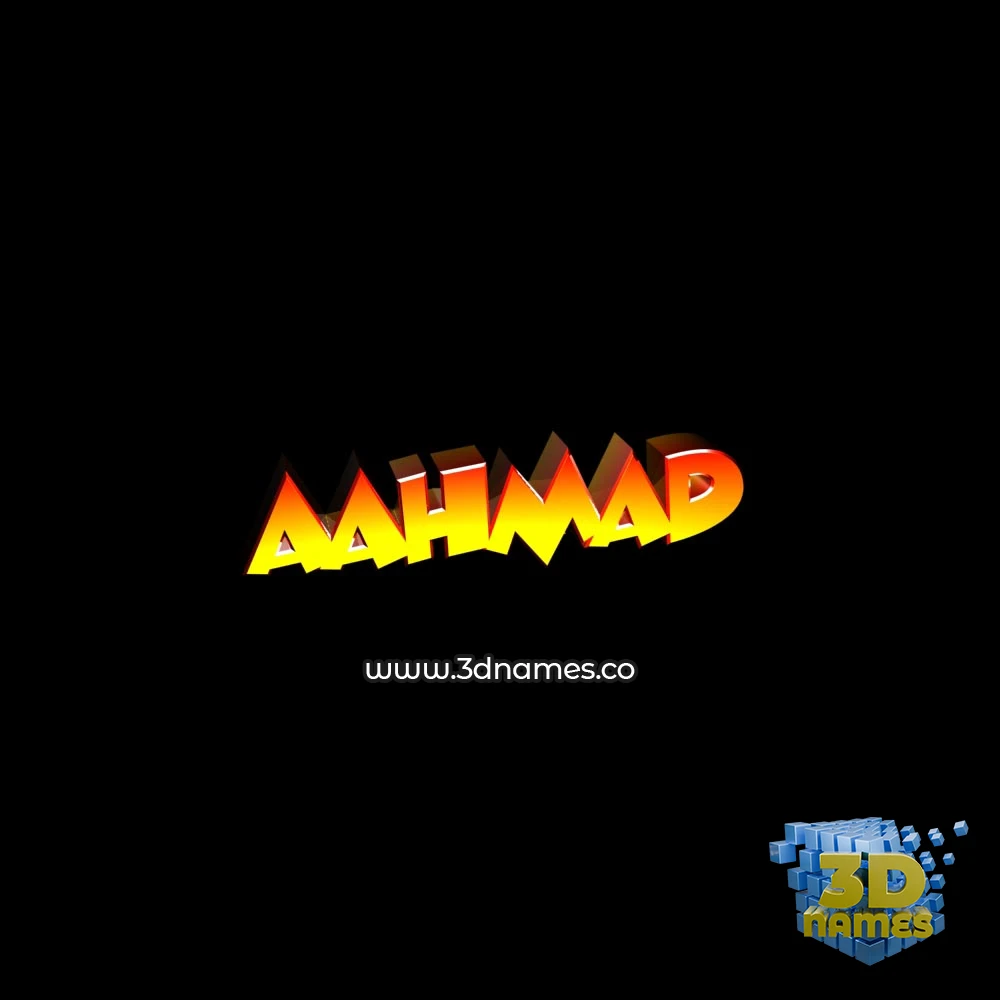 aahmad in Black Background style - 3D name wallpaper