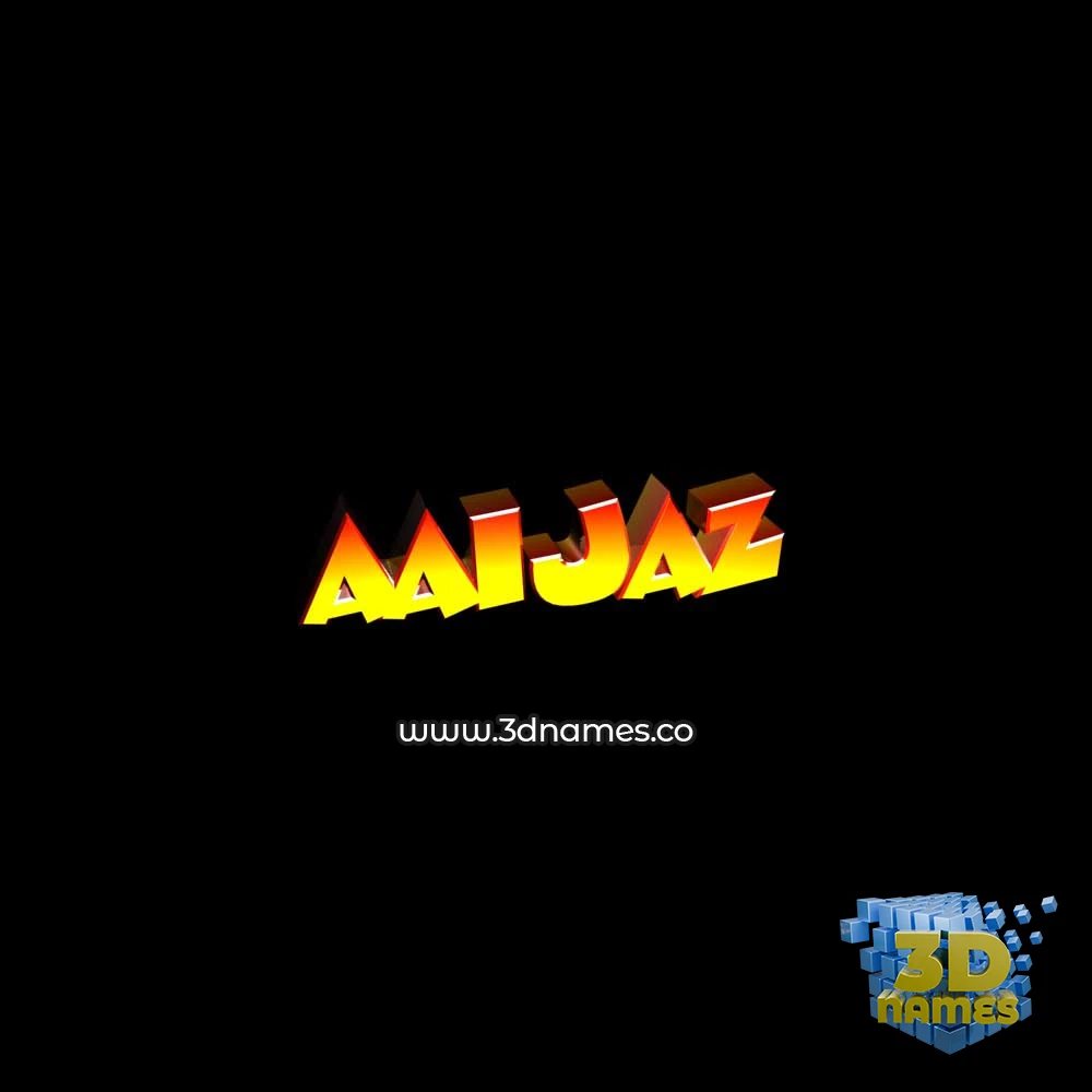aaijaz in Black Background style - 3D name wallpaper