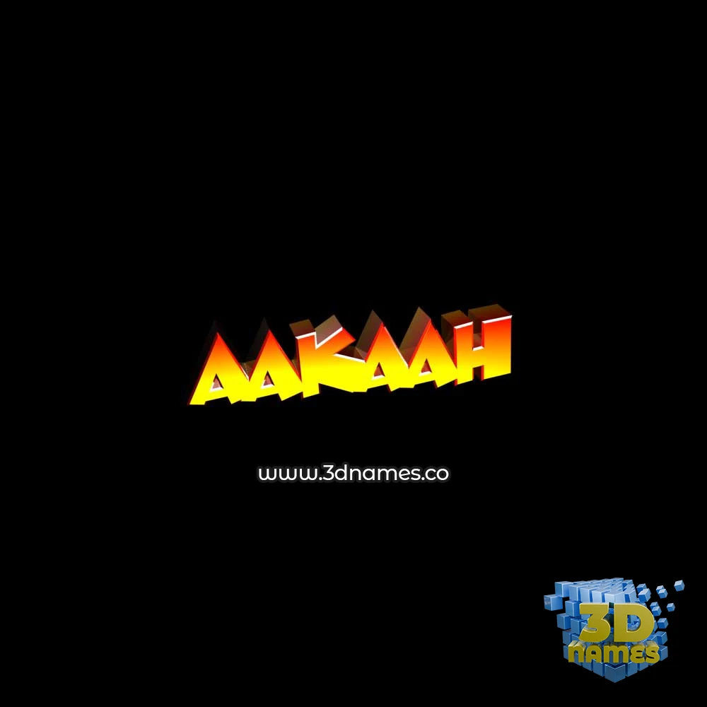 aakaah in Black Background style - 3D name wallpaper