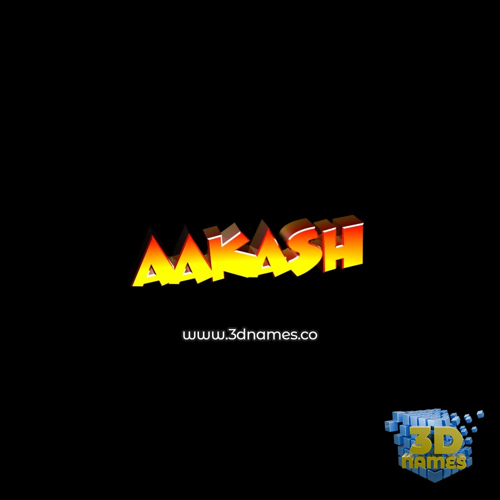 aakash in Black Background style - 3D name wallpaper