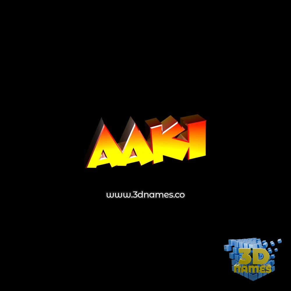 aaki in Black Background style - 3D name wallpaper