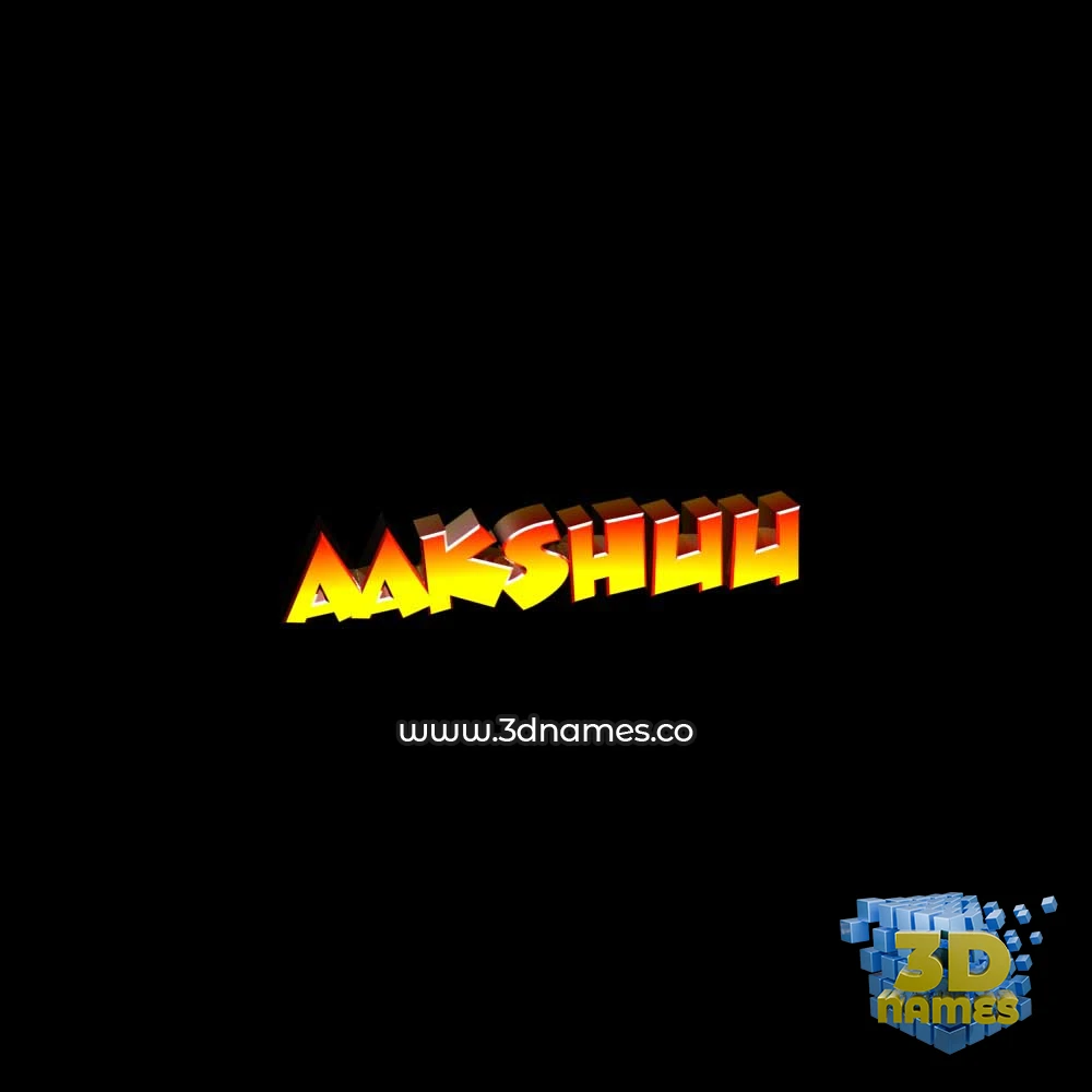 aakshuu in Black Background style - 3D name wallpaper