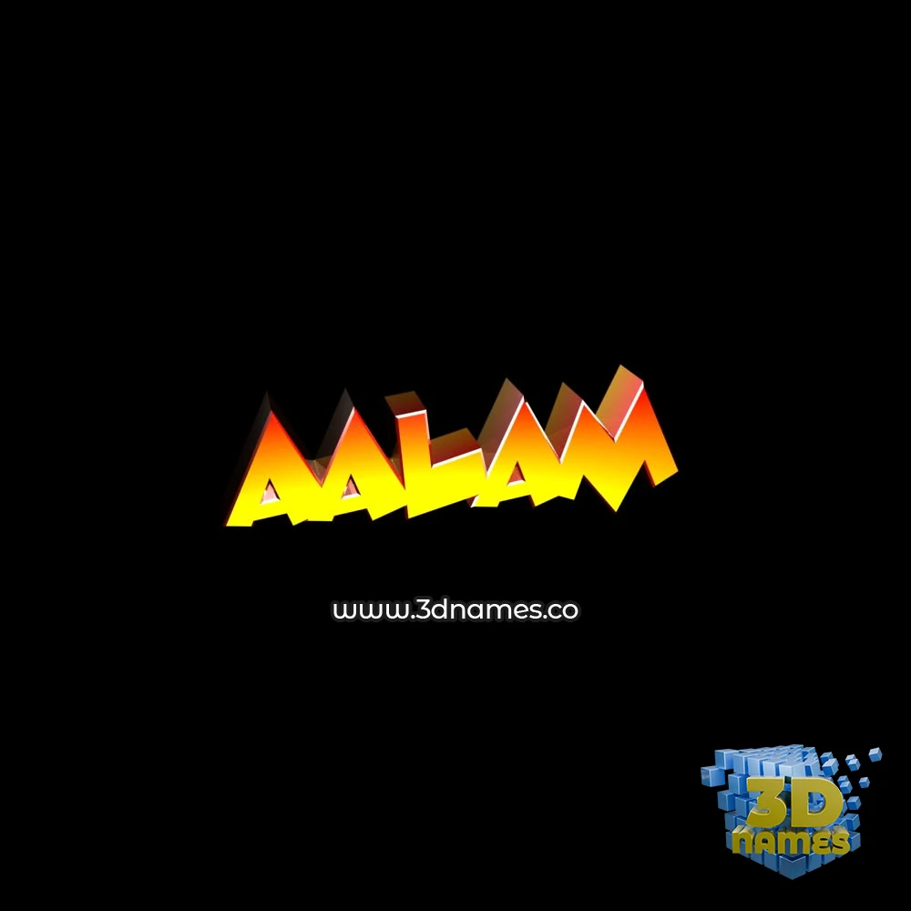 aalam in Black Background style - 3D name wallpaper