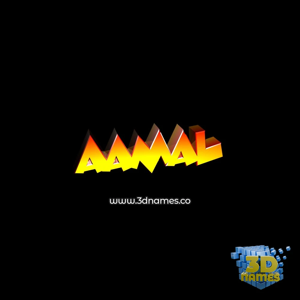 aamal in Black Background style - 3D name wallpaper