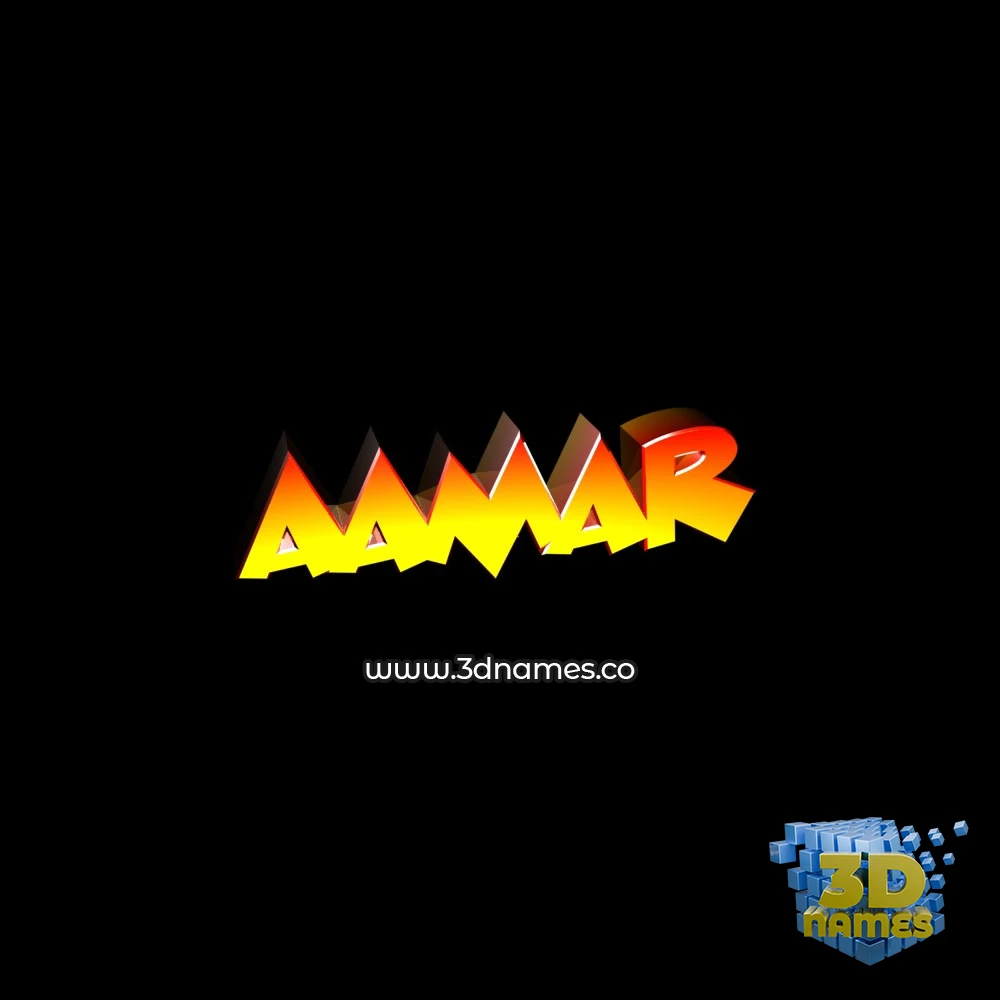 aamar in Black Background style - 3D name wallpaper