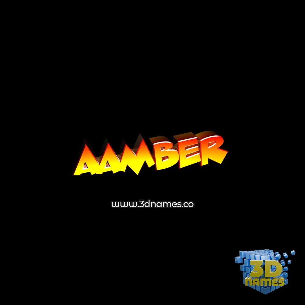 aamber in Black Background style - 3D name wallpaper
