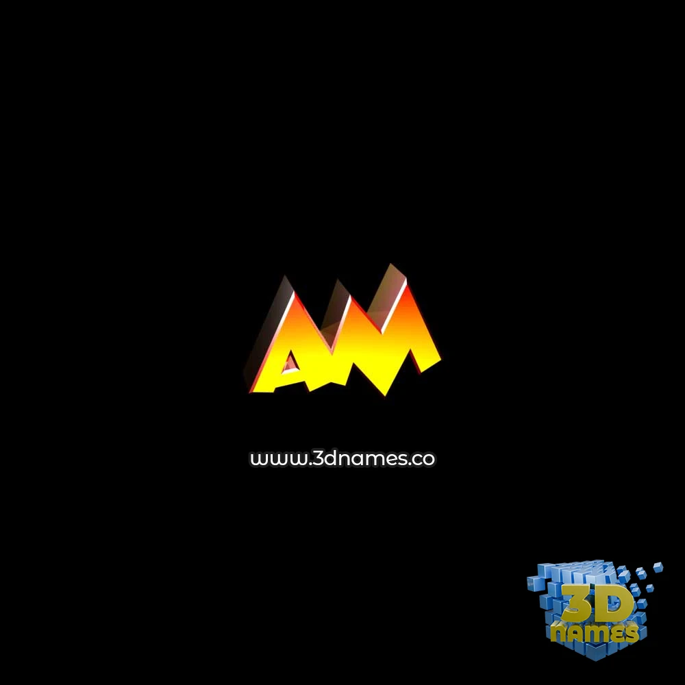 aame in Black Background style - 3D name wallpaper