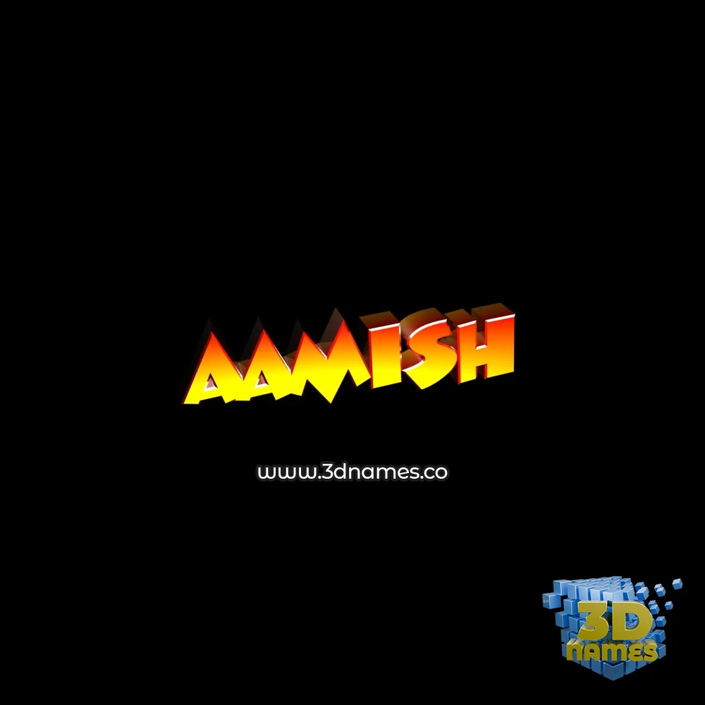 aamish in Black Background style - 3D name wallpaper