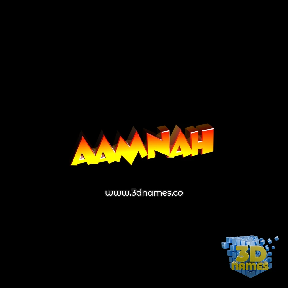 aamnah in Black Background style - 3D name wallpaper