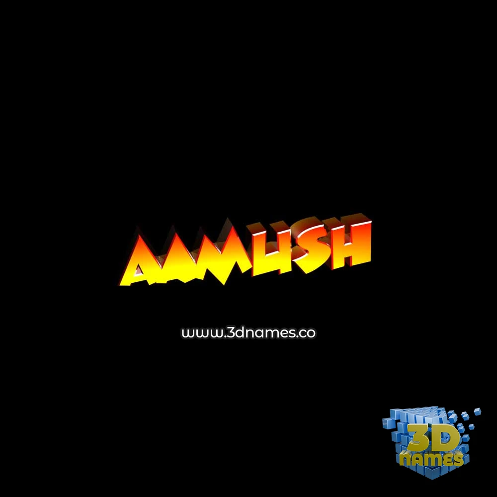 aamush in Black Background style - 3D name wallpaper