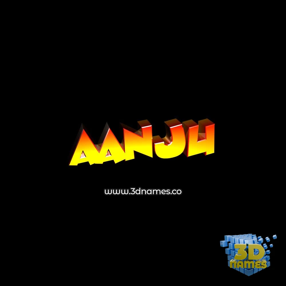 aanju in Black Background style - 3D name wallpaper