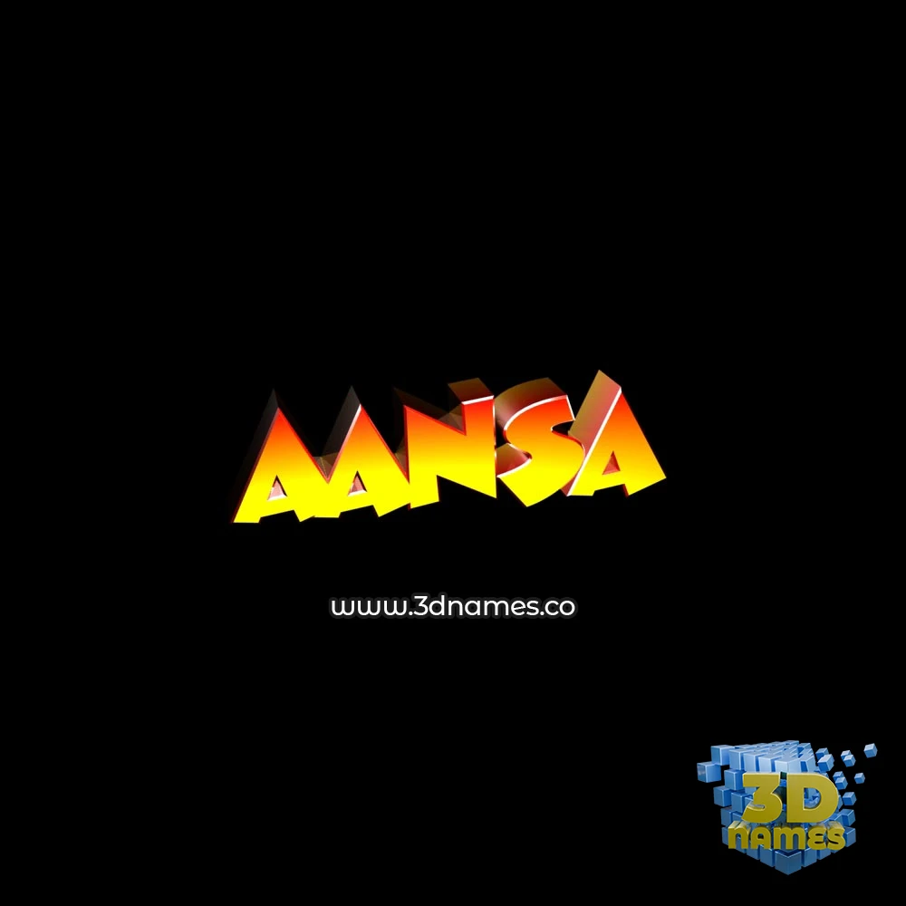 aansa in Black Background style - 3D name wallpaper