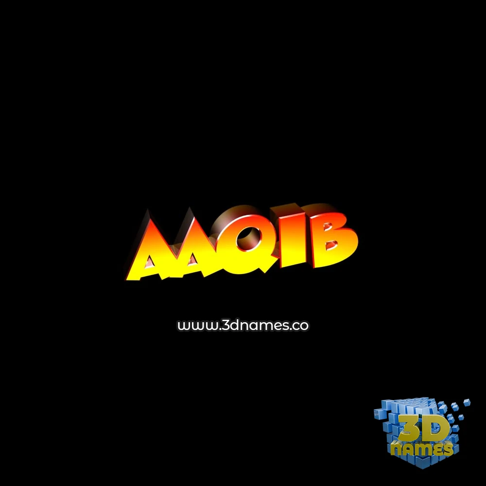 aaqib in Black Background style - 3D name wallpaper
