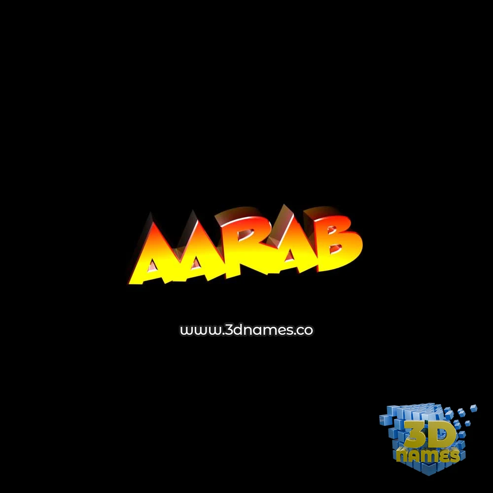 aarab in Black Background style - 3D name wallpaper