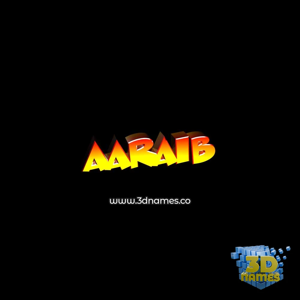 aaraib in Black Background style - 3D name wallpaper