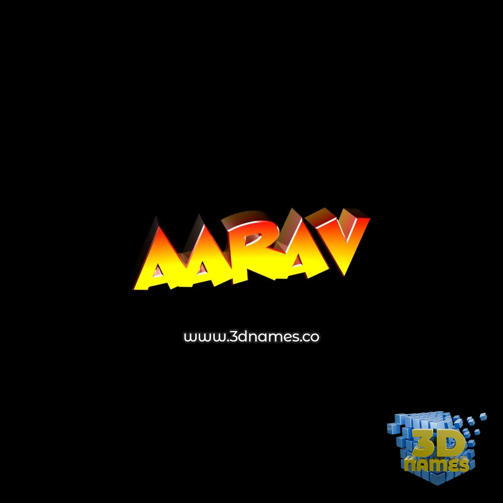 aarav in Black Background style - 3D name wallpaper