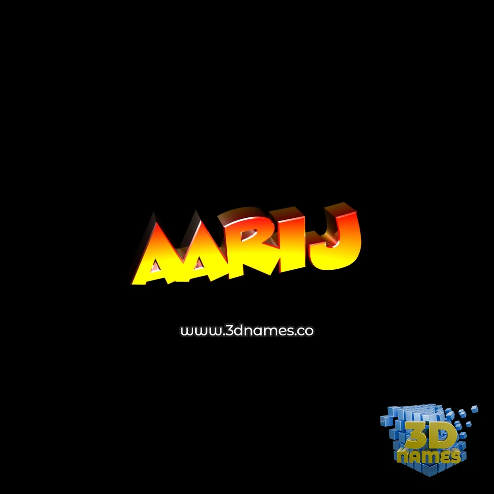 aarij in Black Background style - 3D name wallpaper