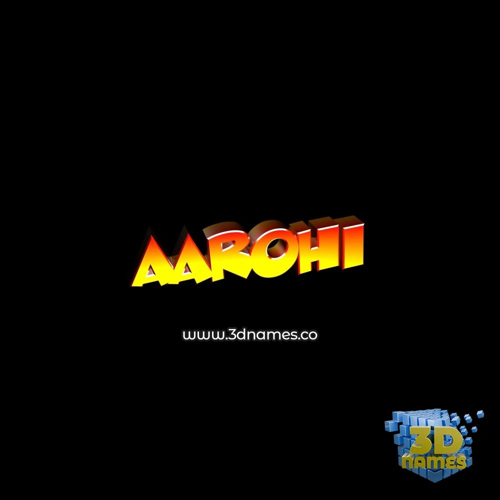 aarohi in Black Background style - 3D name wallpaper