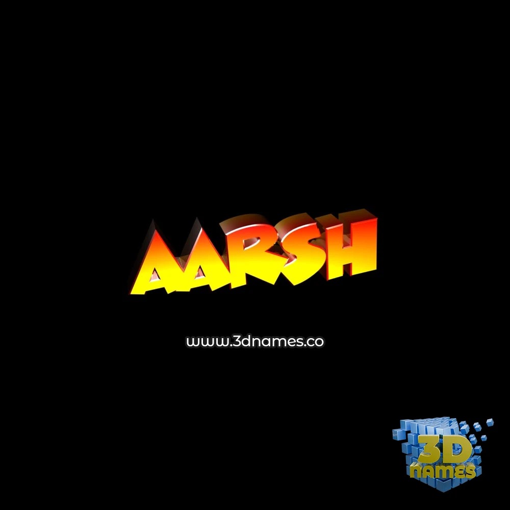 aarsh in Black Background style - 3D name wallpaper