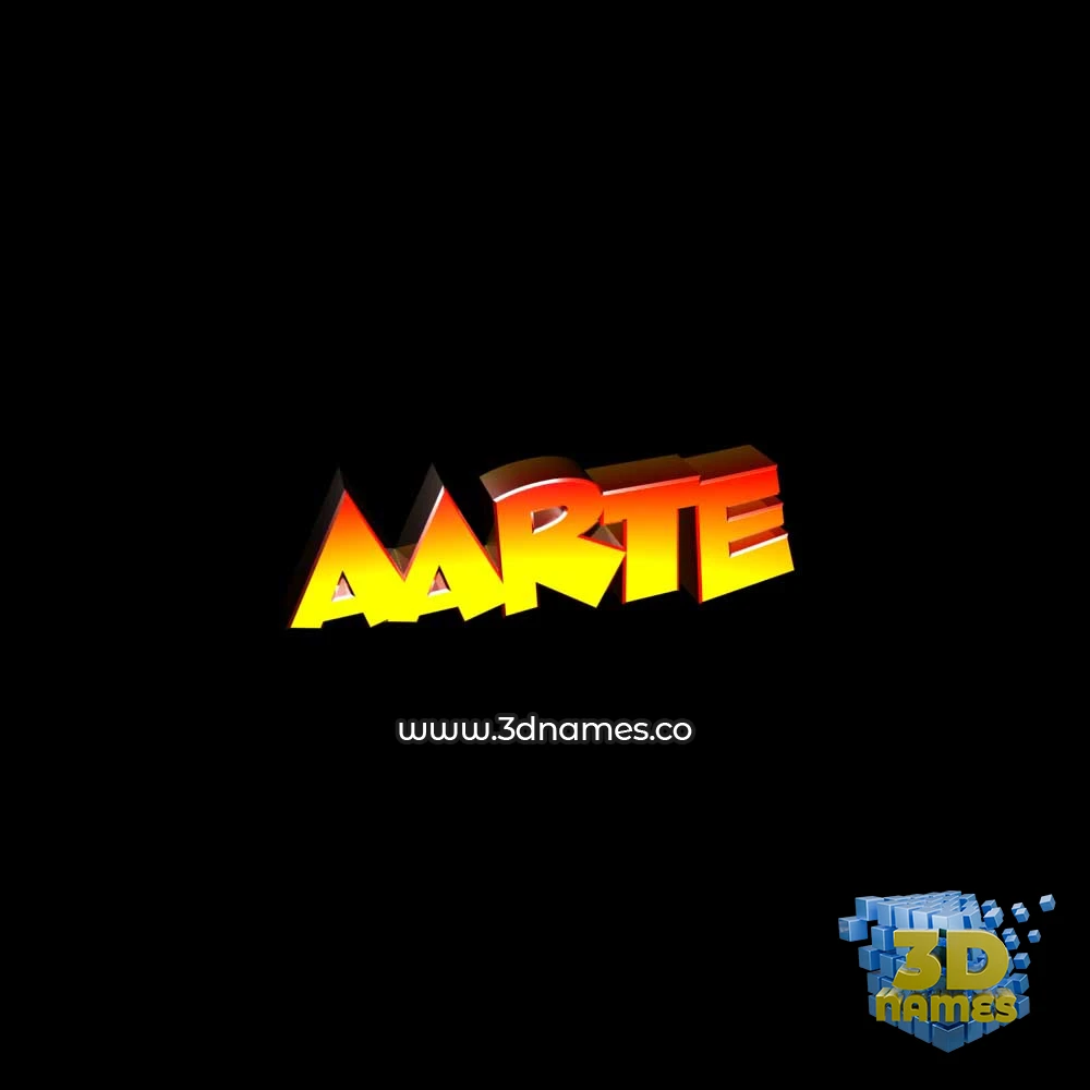 aarte in Black Background style - 3D name wallpaper