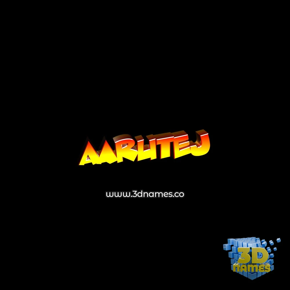 aarutej in Black Background style - 3D name wallpaper