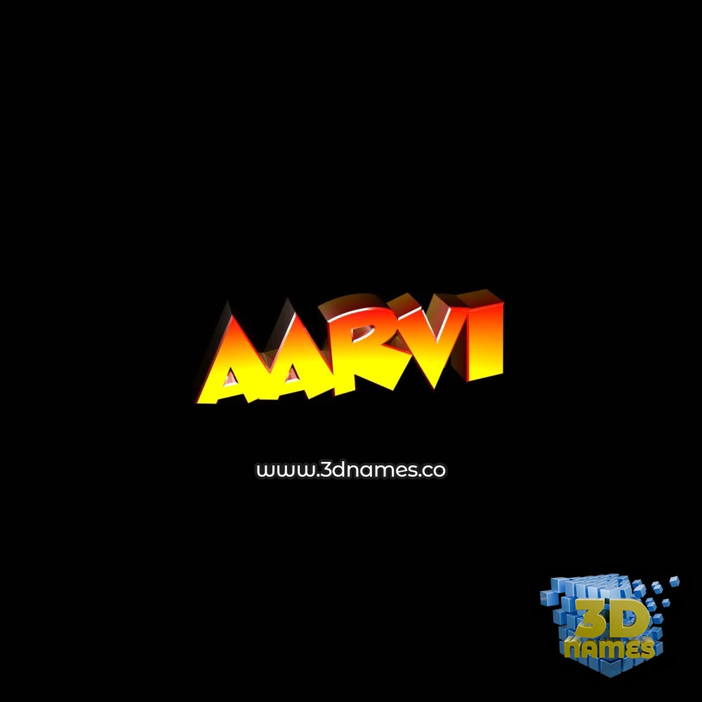 aarvi in Black Background style - 3D name wallpaper