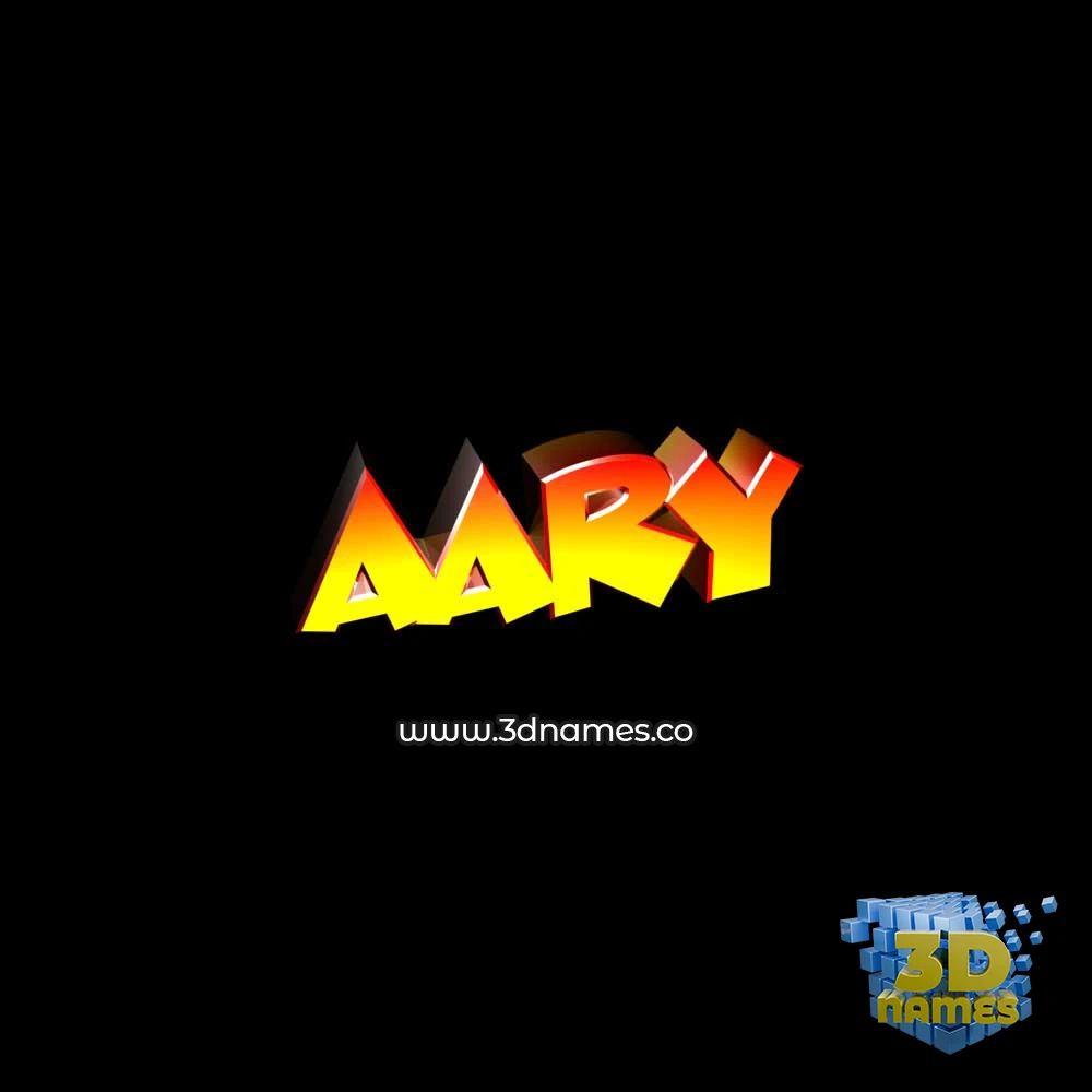 aary in Black Background style - 3D name wallpaper