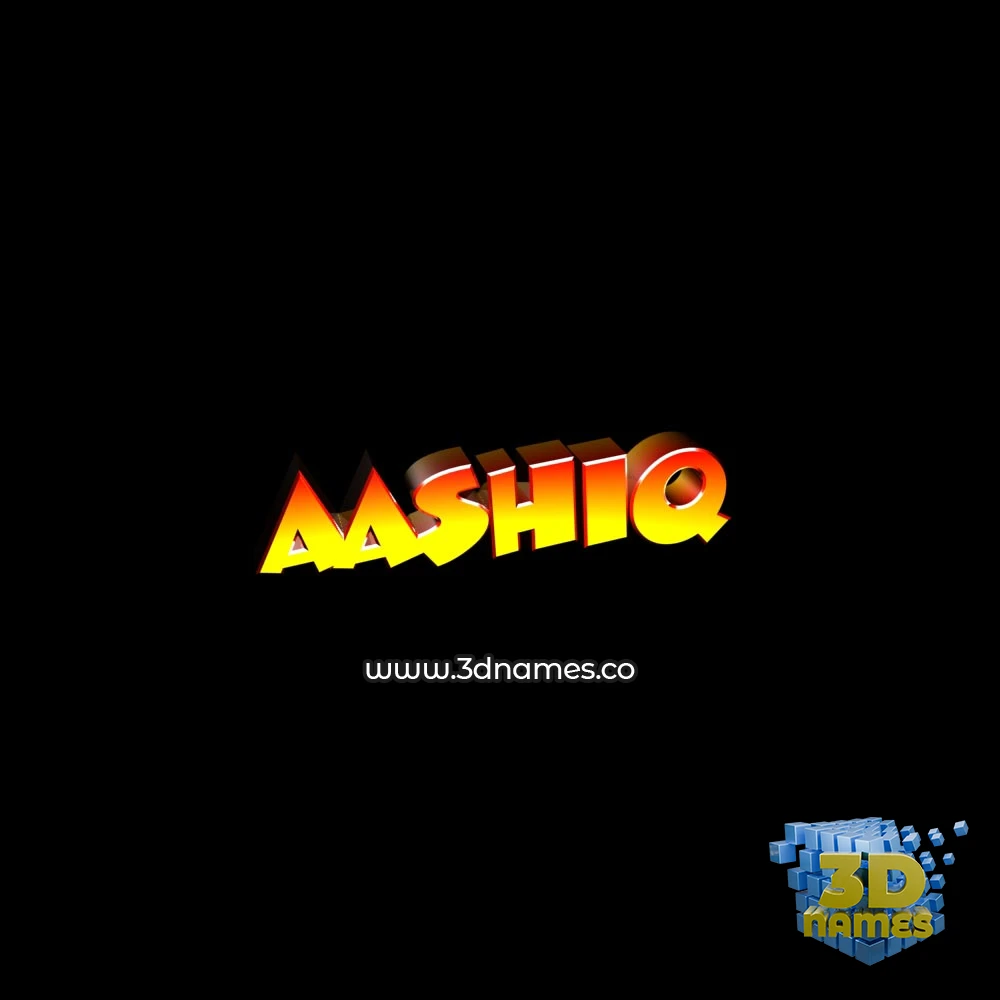 aashiq in Black Background style - 3D name wallpaper