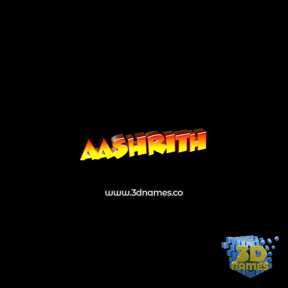 aashrith in Black Background style - 3D name wallpaper