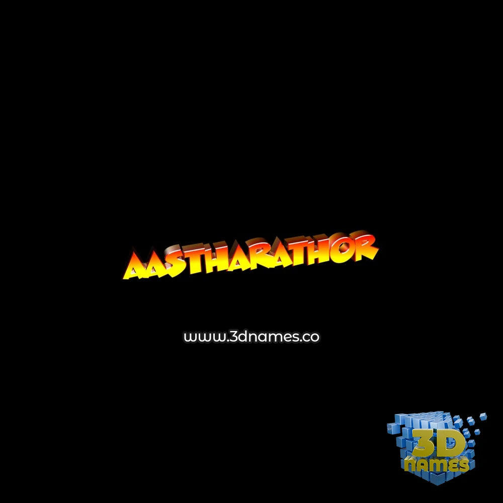 aastharathor in Black Background style - 3D name wallpaper