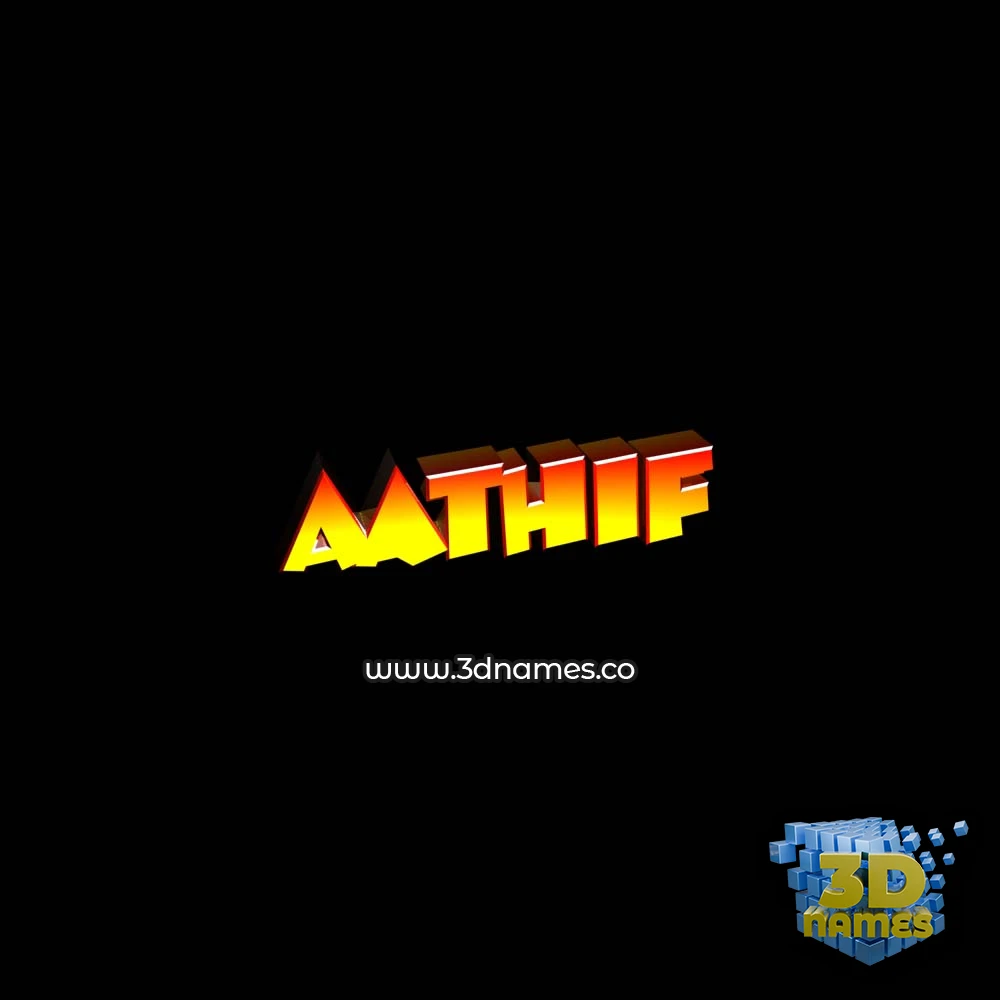 aathif in Black Background style - 3D name wallpaper