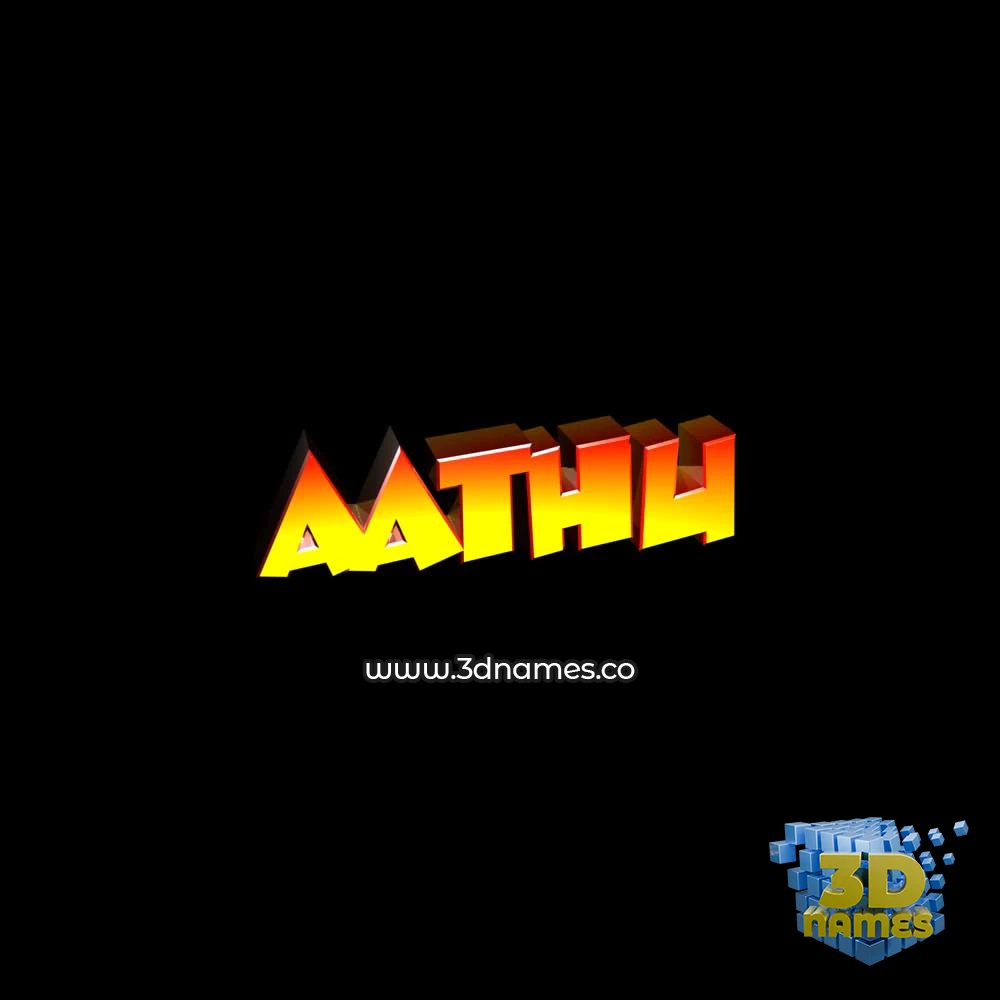 aathu in Black Background style - 3D name wallpaper