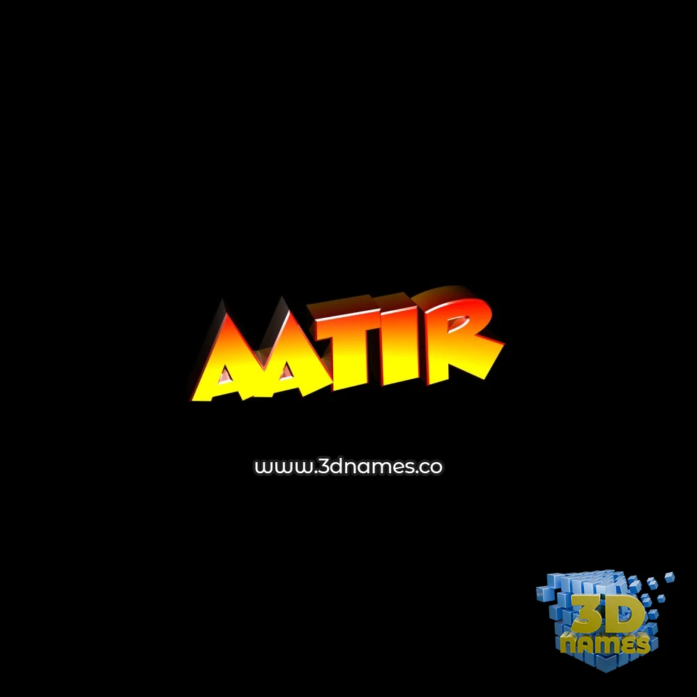 aatir in Black Background style - 3D name wallpaper