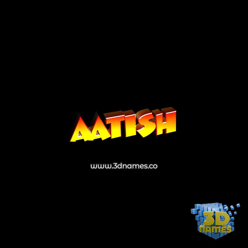 aatish in Black Background style - 3D name wallpaper