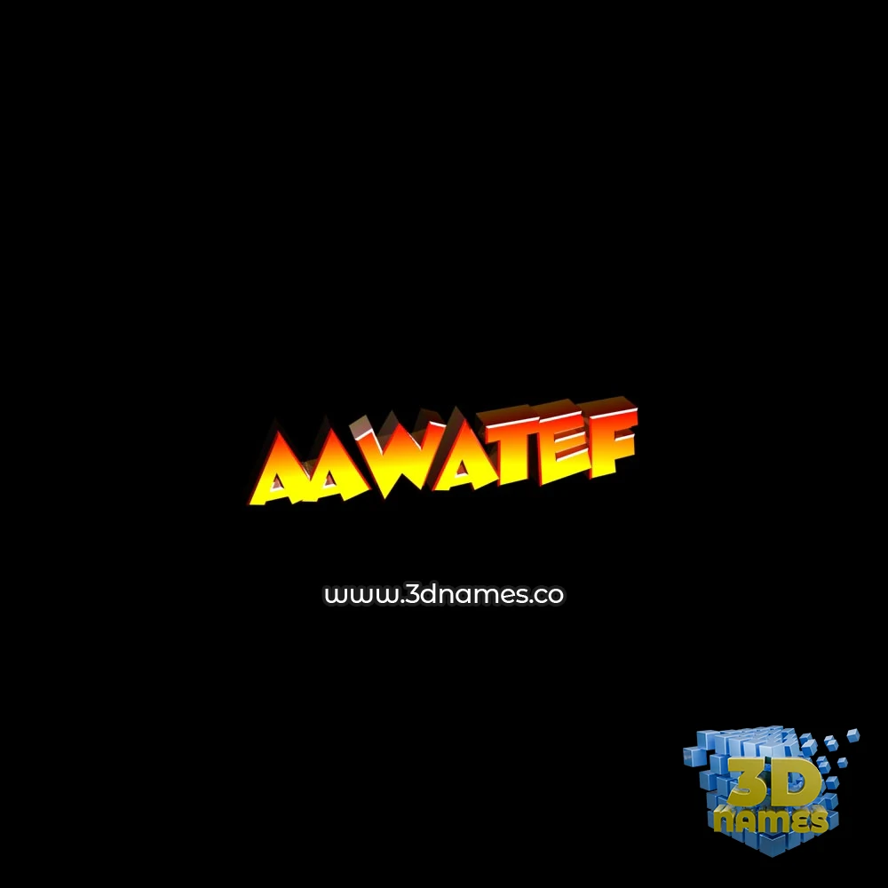 aawatef in Black Background style - 3D name wallpaper