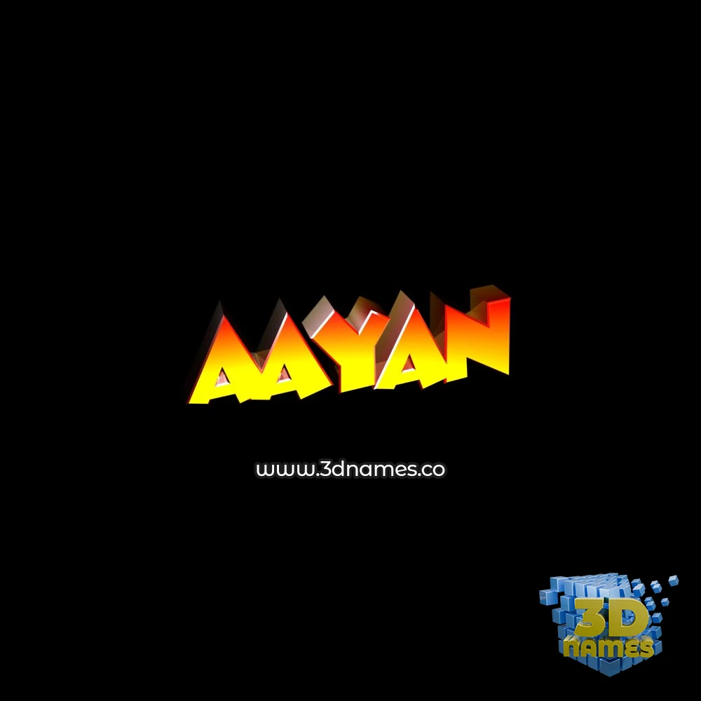 aayan in Black Background style - 3D name wallpaper