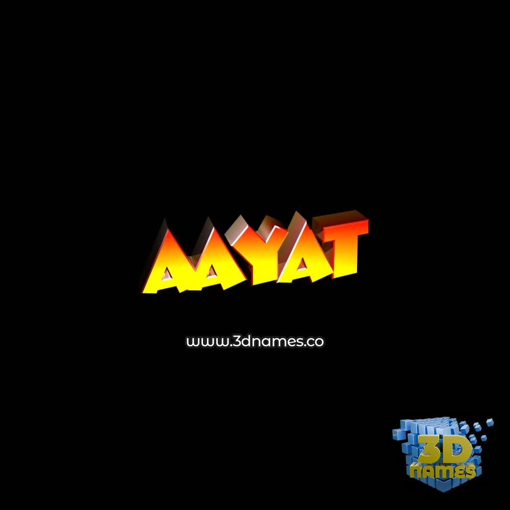 aayat in Black Background style - 3D name wallpaper