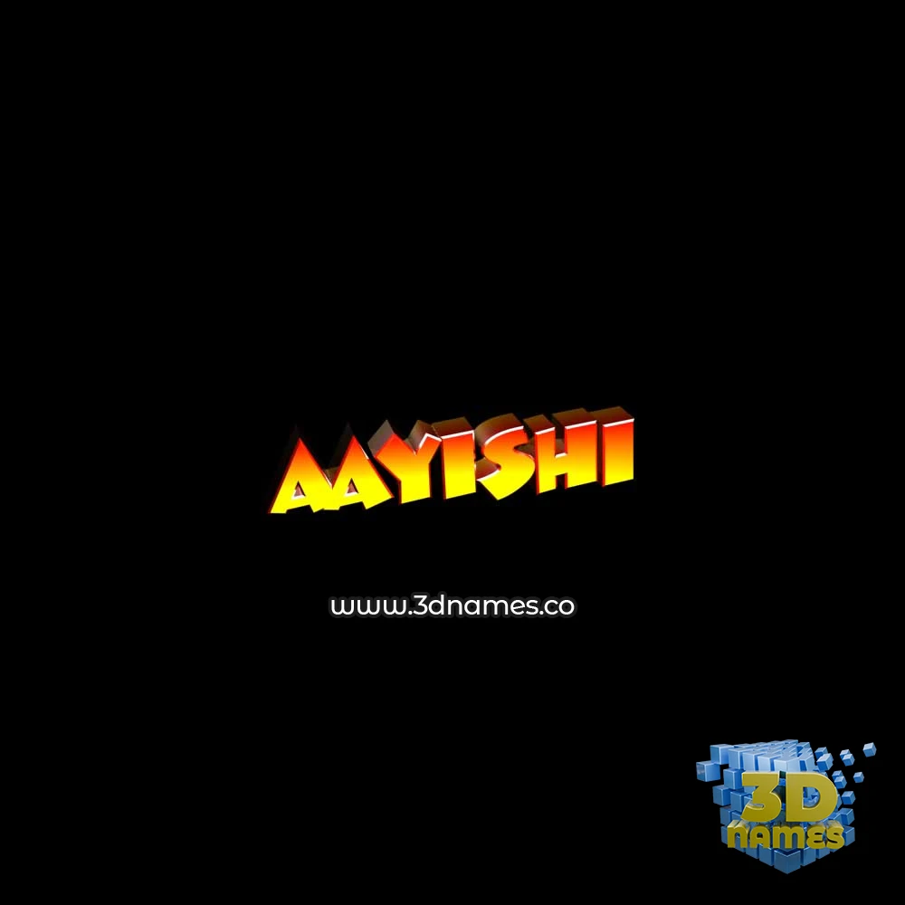 aayishi in Black Background style - 3D name wallpaper