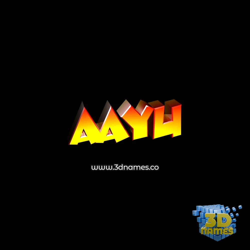 aayu in Black Background style - 3D name wallpaper