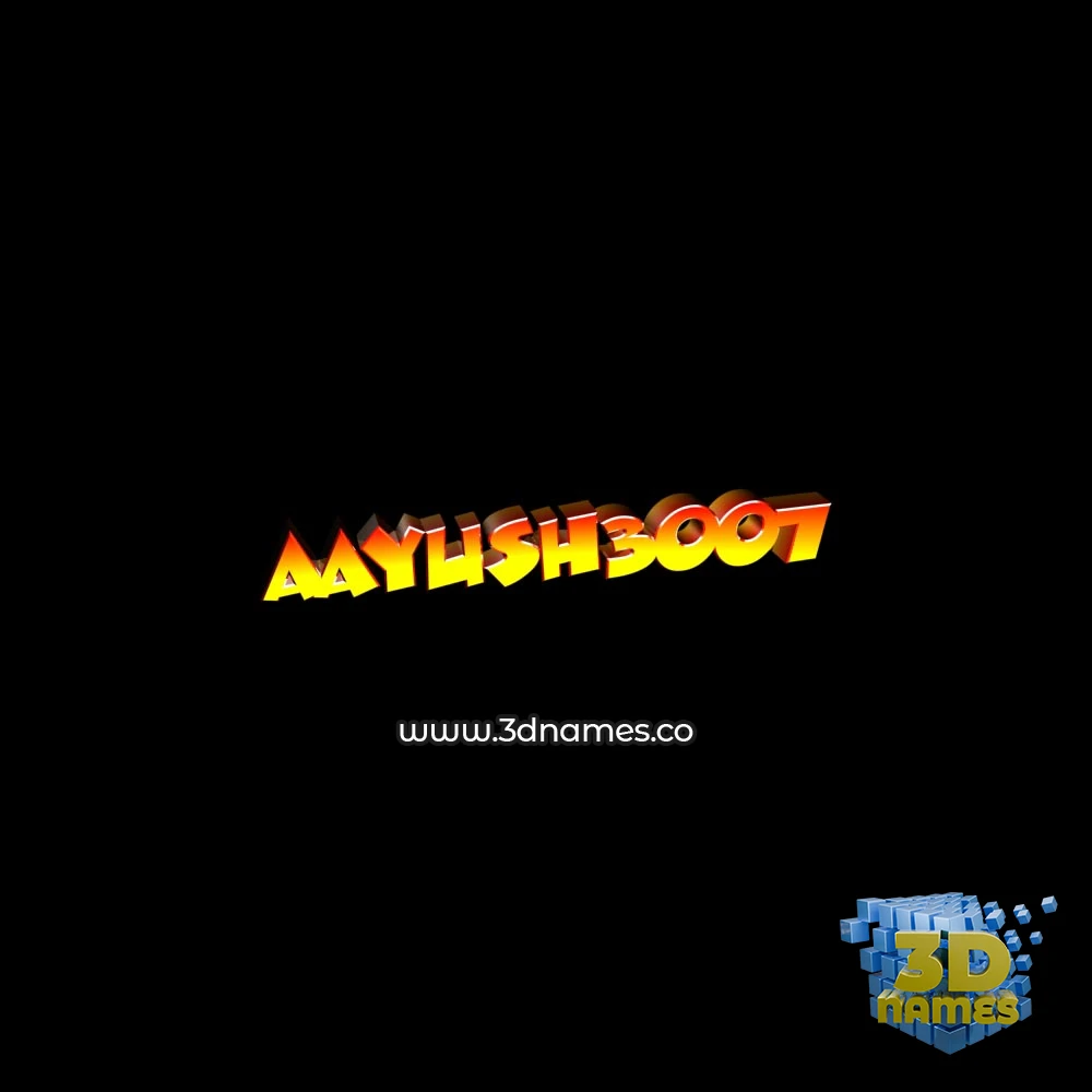 aayush3007 in Black Background style - 3D name wallpaper