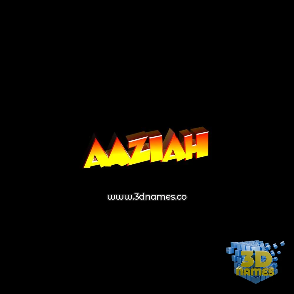 aaziah in Black Background style - 3D name wallpaper